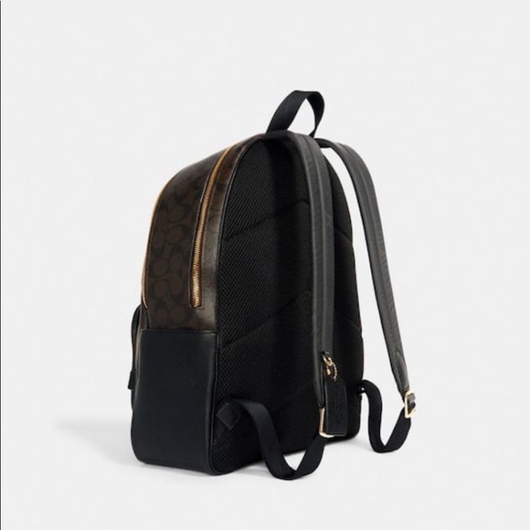 Large Court Backpack In Signature Canvas Black / Brown - Picture 12 of 15